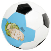 Voorbeeld van cartoon met bloemkool voetbal (Drie kwart)