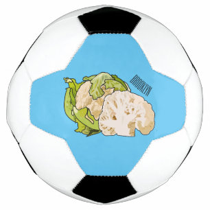 Voorbeeld van cartoon met bloemkool voetbal