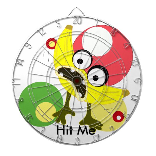 Voorbeeld van de bananenmonster dartbord (Voorkant)