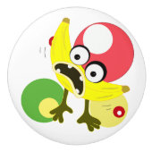 Voorbeeld van de bananenmonster keramische knop (Voorkant)