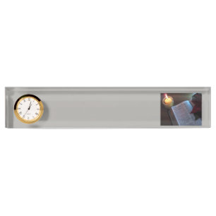 Voorbeeld van de bbel en de kaars met  naambordje