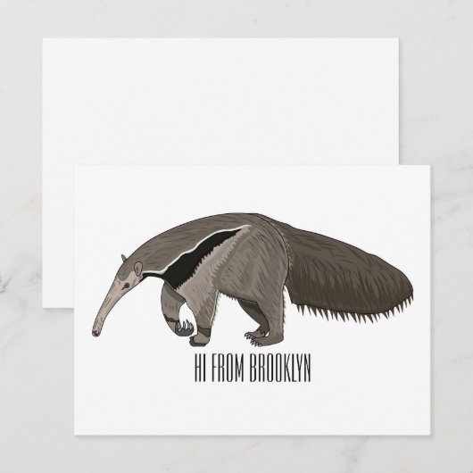 Voorbeeld van de cartoon briefkaart (Voorkant / Achterkant)