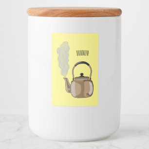 Voorbeeld van de cartoon op de voorzijde of op de voedselcontainer etiket