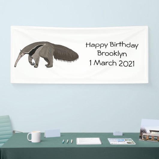 Voorbeeld van de cartoon spandoek (Beurs)