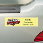 Voorbeeld van de cartoon van de brandweermotor bumpersticker (Op auto)