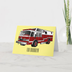 Voorbeeld van de cartoon van de brandweermotor kaart