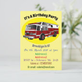 Voorbeeld van de cartoon van de brandweermotor kaart (Staand voorkant)