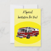 Voorbeeld van de cartoon van de brandweermotor kaart (Achterkant)