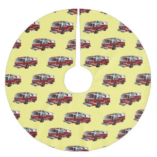 Voorbeeld van de cartoon van de brandweermotor kerstboom rok