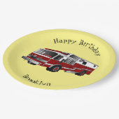 Voorbeeld van de cartoon van de brandweermotor papieren bordje (Gekanteld)