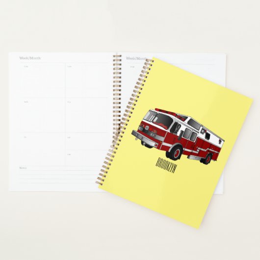 Voorbeeld van de cartoon van de brandweermotor planner (Display)