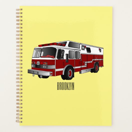 Voorbeeld van de cartoon van de brandweermotor planner (Voorkant)
