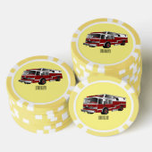 Voorbeeld van de cartoon van de brandweermotor poker chips (Opstapeling)