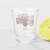Voorbeeld van de cartoon van de brandweermotor shot glas (Achterkant)