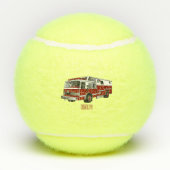 Voorbeeld van de cartoon van de brandweermotor tennisballen (Achterkant)
