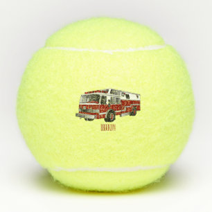 Voorbeeld van de cartoon van de brandweermotor tennisballen