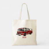 Voorbeeld van de cartoon van de brandweermotor tote bag (Achterkant)