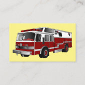 Voorbeeld van de cartoon van de brandweermotor visitekaartje (Achterkant)