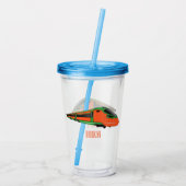 Voorbeeld van de cartoon van de bullettrein acryl drinkbeker (Achterkant)