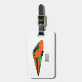 Voorbeeld van de cartoon van de bullettrein bagagelabel (Voorkant verticaal)