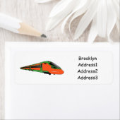 Voorbeeld van de cartoon van de bullettrein etiket (Insitu)