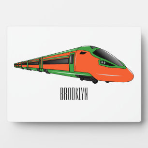 Voorbeeld van de cartoon van de bullettrein fotoplaat