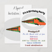 Voorbeeld van de cartoon van de bullettrein kaart (Voorkant / Achterkant)