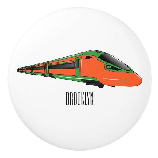 Voorbeeld van de cartoon van de bullettrein keramische knop (Voorkant)