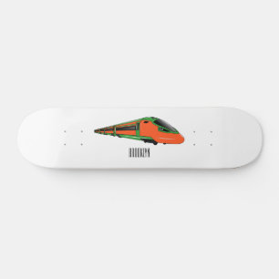 Voorbeeld van de cartoon van de bullettrein persoonlijk skateboard