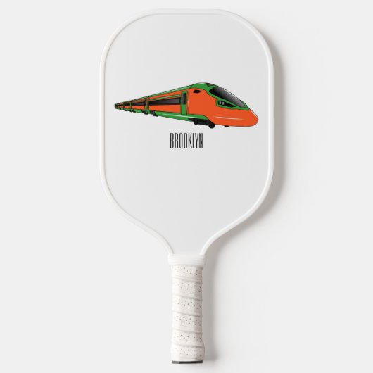 Voorbeeld van de cartoon van de bullettrein pickleball paddle (Voorkant)