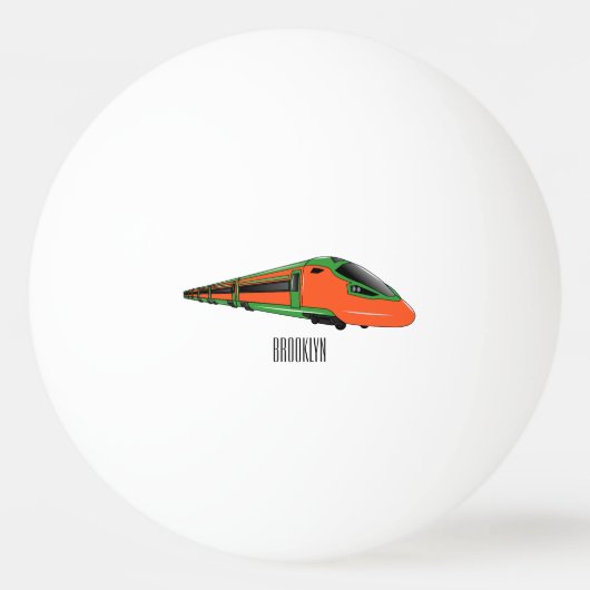 Voorbeeld van de cartoon van de bullettrein pingpongbal (Voorkant)