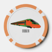 Voorbeeld van de cartoon van de bullettrein poker chips (Achterkant)