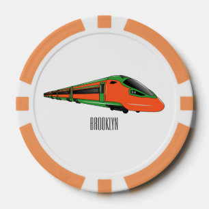 Voorbeeld van de cartoon van de bullettrein poker chips