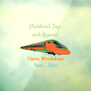 Voorbeeld van de cartoon van de bullettrein raamsticker