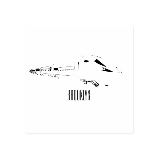 Voorbeeld van de cartoon van de bullettrein rubberstempel (Afrduk)