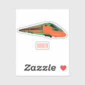 Voorbeeld van de cartoon van de bullettrein sticker (Vel)