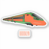 Voorbeeld van de cartoon van de bullettrein sticker (Voorkant)