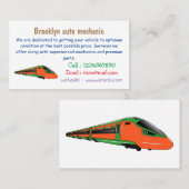 Voorbeeld van de cartoon van de bullettrein visitekaartje (Voorkant / Achterkant)