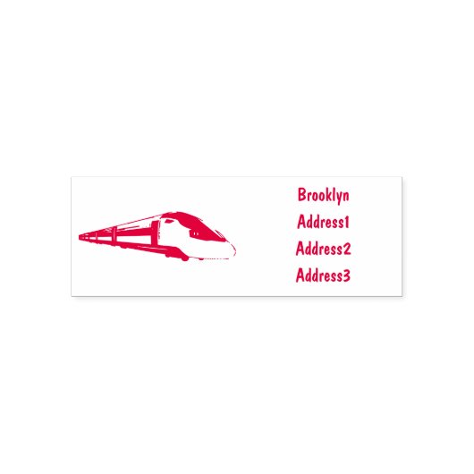 Voorbeeld van de cartoon van de bullettrein zelfinktende stempel (Design)