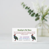 Voorbeeld van de cartoon van de gemiste patrijzen visitekaartje (Staand voorkant)