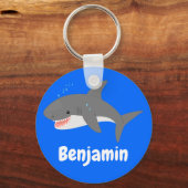 Voorbeeld van de cartoon van de grote witte haai sleutelhanger (Voorkant)