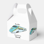 Voorbeeld van de cartoon van de hogesnelheidslijn bedankdoosjes (Achterkant)