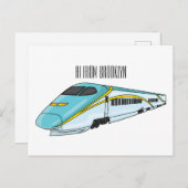 Voorbeeld van de cartoon van de hogesnelheidslijn briefkaart (Voorkant / Achterkant)