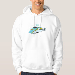 Voorbeeld van de cartoon van de hogesnelheidslijn hoodie