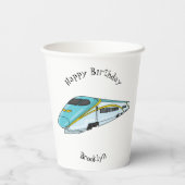 Voorbeeld van de cartoon van de hogesnelheidslijn papieren bekers (Achterkant)