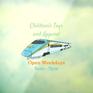 Voorbeeld van de cartoon van de hogesnelheidslijn raamsticker