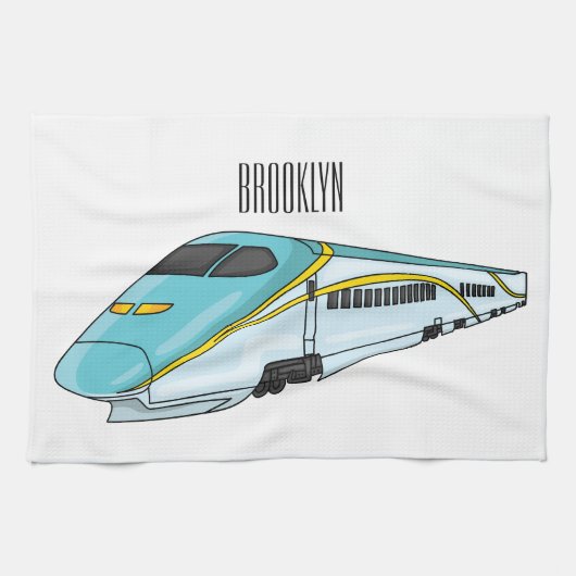 Voorbeeld van de cartoon van de hogesnelheidslijn theedoek (Horizontaal)
