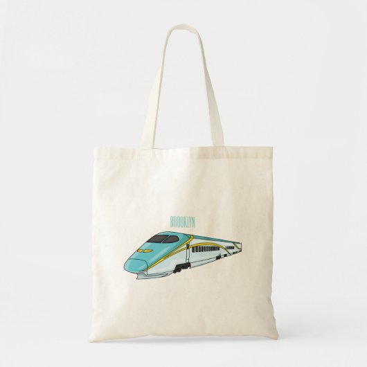 Voorbeeld van de cartoon van de hogesnelheidslijn tote bag (Voorkant)