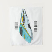 Voorbeeld van de cartoon van de hogesnelheidslijn wandkleed (Voorkant)