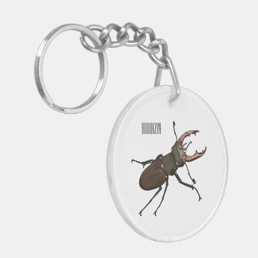 Voorbeeld van de cartoon van de kever sleutelhanger (Voorkant Links)